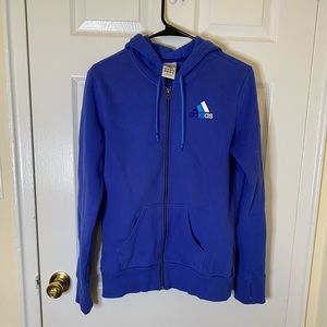 Adidas Logo Medium Blue Hoodie